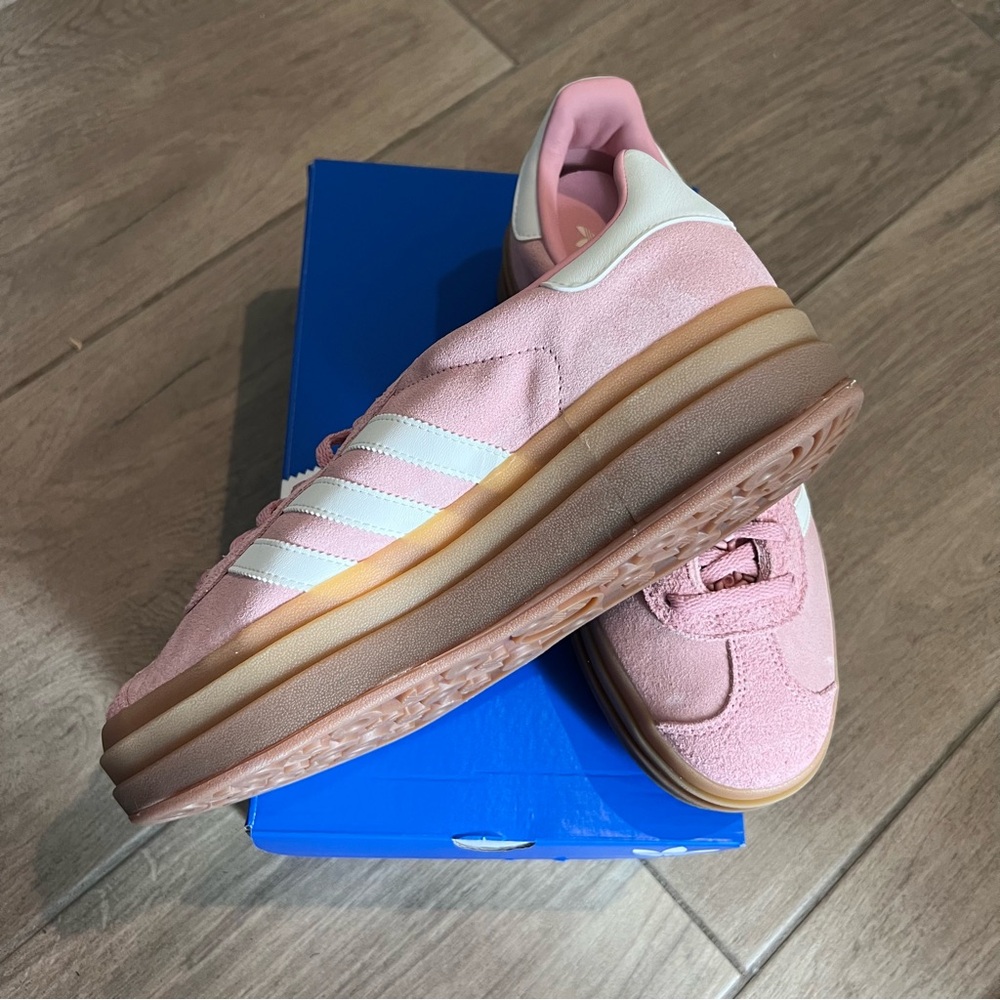 adidas Gazelle Bold Pink and White Sneakers 6.5 brand New in box